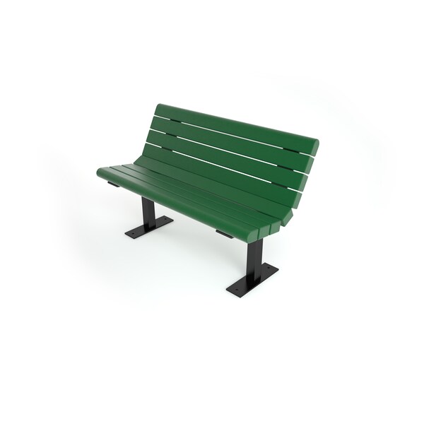 Frog Furnishings Green 4' Jameson Bench Surface Mount w/ Black Frame PB 4GREBFJAM - main